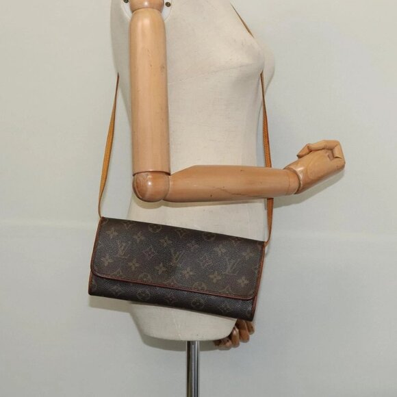 LOUIS VUITTON Monogram Pochette Twin GM Shoulder Bag M51852 LV Auth